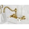 Kingston Brass KS3247PX Two-Handle Wall Mount Bathroom Faucet, Brushed Brass KS3247PX - alternate 4